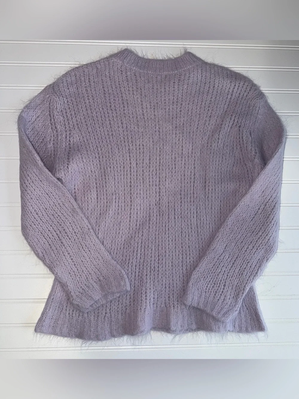 Free People Fuzzy Alpaca Wool‎ Blend Lilac Crewneck Sweater S
